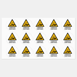 Warnung vor ätzenden Stoffen, kaustisch-chemisch Etiketten