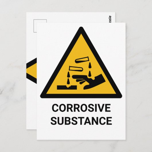 Warnung vor ätzenden Stoffen, kaustisch-chemisch Postkarte