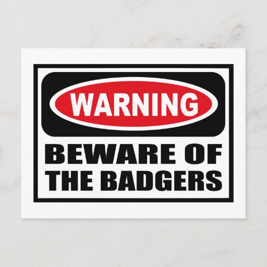 Warnung vor BEWACHEN DER BADGERS Postkarte (Vorderseite)