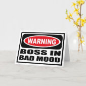 Warnung vor BOSS IN BAD MOOD Grußkarte Karte (Gelbe Blume)