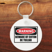 Warnung vor COTON DE TULEAR Schlüsselkette Schlüsselanhänger (Vorderseite)