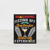 Warnung vor dem Barkeeper Funny Sarcastic Bart Karte (Vorderseite)