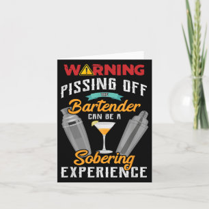Warnung vor dem Barkeeper Funny Sarcastic Bart Karte