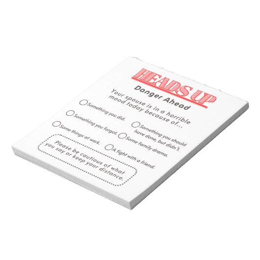 Warnung vor dem Ehegatten Notizblock (Rotiert)