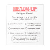 Warnung vor dem Ehegatten Notizblock (Vorderseite)