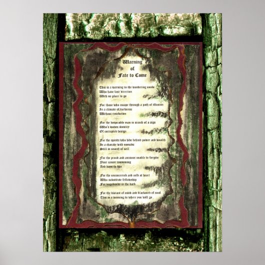 Warnung vor dem Schicksal Poster (Vorne)