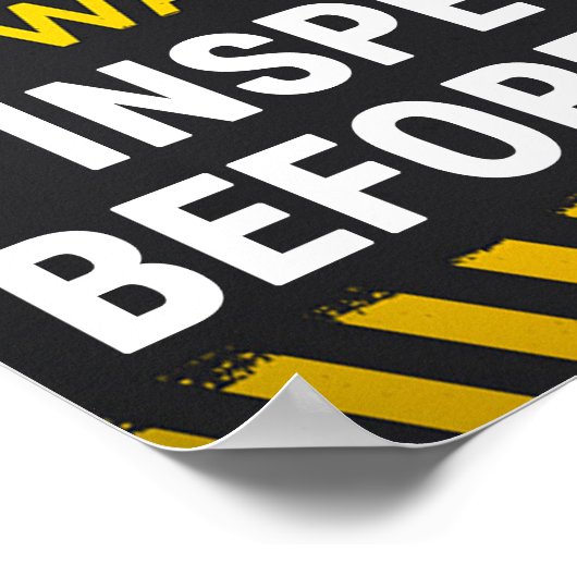 Warnung vor der Anwendung Poster (Ecke)