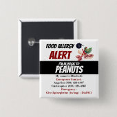 Warnung vor der Erdnussallergie Button (Vorne & Hinten)