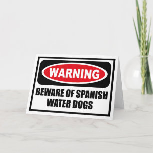 Warnung vor der Grußkarte für SPANISCHE WASSERHUND Karte