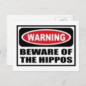 Warnung vor der HIPPOS-Postkarte Postkarte (Vorne/Hinten)