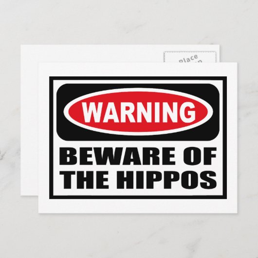 Warnung vor der HIPPOS-Postkarte Postkarte (Vorne/Hinten)