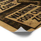 Warnung vor der Lebensmittelkette Poster (Ecke)