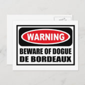 Warnung vor DOGUE DE BORDEAUX Postkarte (Vorne/Hinten)