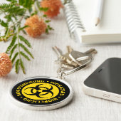 Warnung vor dreisprachiger Biogefährdung Schlüsselanhänger (Seite)