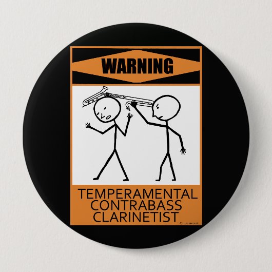 Warnung vor einem temporären Kontrabass-Clarinetis Button (Vorderseite)