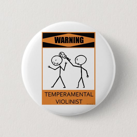 Warnung vor einem Violinisten Button (Vorderseite)