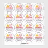 Warnung vor einer erstickenden Gefahr nicht für Ki Aufkleber (Blatt)