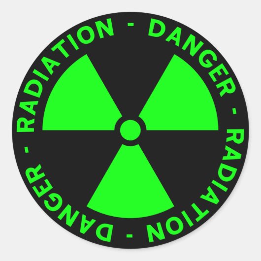 Warnung vor grüner Strahlung Runder Aufkleber (Vorderseite)