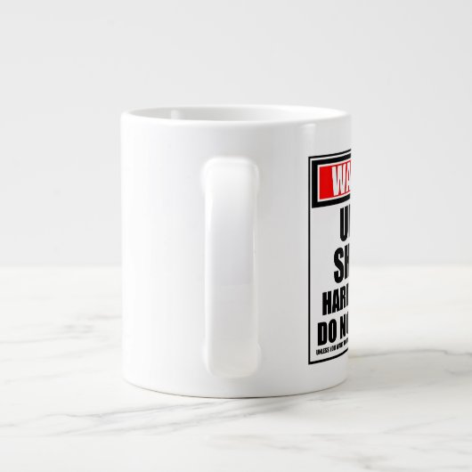 Warnung vor harter Arbeit durch Undersheriff Jumbo-Tasse (Rückseite)