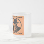 Warnung vor Kaffeetäuberei Mattglastasse (Vorderseite Links)