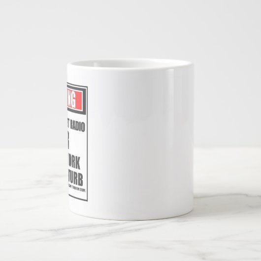 Warnung vor künftigen Internet-Radio-Star im Einsa Jumbo-Tasse (Vorderseite)