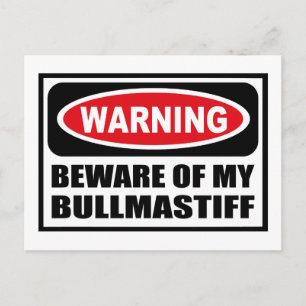 Warnung vor meiner BULLMASTIFF-Postkarte Postkarte