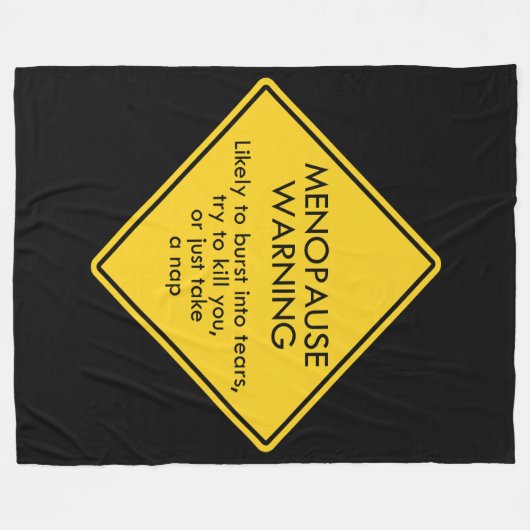 Warnung vor Menopause Fleecedecke (Vorderseite (Horizontal))