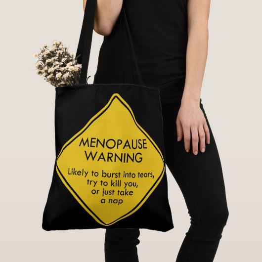 Warnung vor Menopause Tasche (Von Nahem)