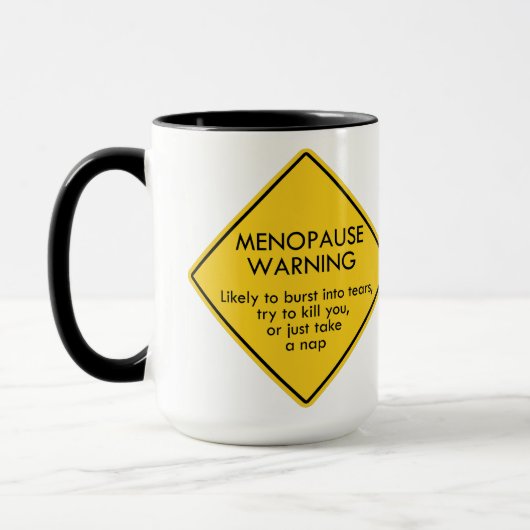 Warnung vor Menopause Tasse (Links)
