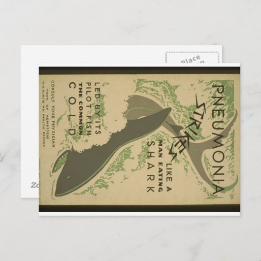 Warnung vor Pneumonie Postkarte (Vorne/Hinten)