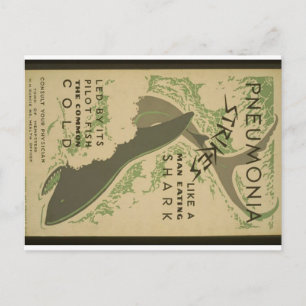 Warnung vor Pneumonie Postkarte