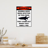Warnung vor Pool Shark Poster (Küche)