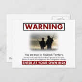 Warnung vor Redneck Postkarte (Vorne/Hinten)
