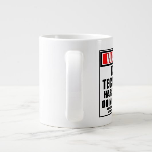 Warnung vor Röntgen-Techniker bei harter Arbeit Jumbo-Tasse (Rückseite)