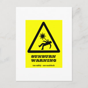Warnung vor Sonnenbrand Postkarte