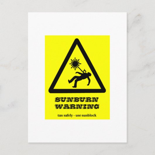 Warnung vor Sonnenbrand Postkarte (Vorderseite)