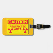 Warnung vor Strahlenbelastung in einem beschränkte Gepäckanhänger (Vorderseite horizontal)