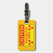 Warnung vor Strahlenbelastung in einem beschränkte Gepäckanhänger (Vorderseite vertikal)