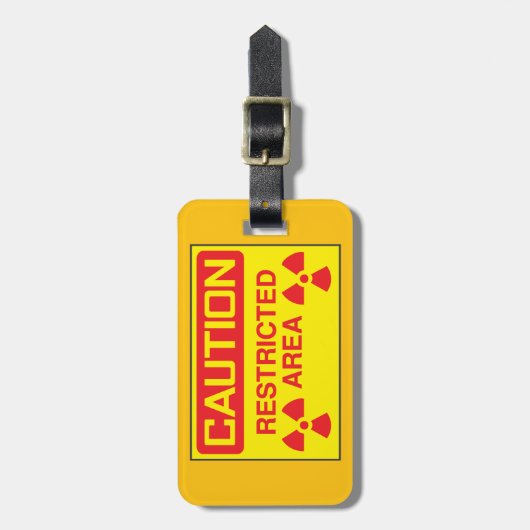 Warnung vor Strahlenbelastung in einem beschränkte Gepäckanhänger (Vorderseite vertikal)