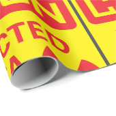 Warnung vor Strahlenbelastung in einem beschränkte Geschenkpapier (Rolleneckpunkt)