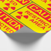 Warnung vor Strahlenbelastung in einem beschränkte Geschenkpapier