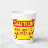 Warnung vor Strahlenbelastung in einem beschränkte Pappbecher (Vorderseite)