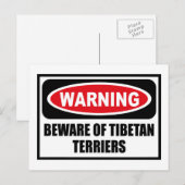 Warnung vor TIBETAN TERRIERS Postkarte (Vorne/Hinten)