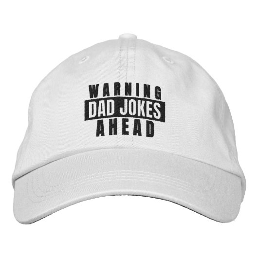 Warnung vor Vater Jokes Ahead Bestickte Baseballkappe (Vorderseite)