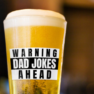Warnung vor Vater Jokes Ahead Glas