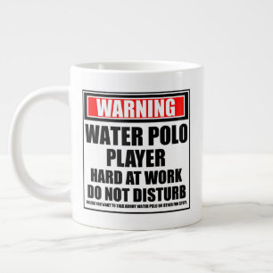 Warnung vor Wasser-Polo-Player bei der Arbeit Jumbo-Tasse