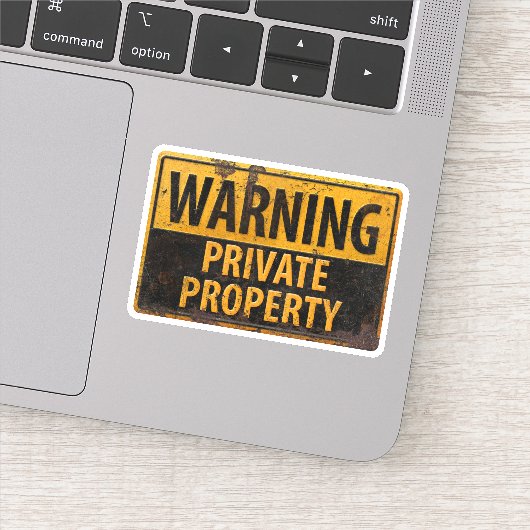 WARNUNG, Vorsicht bei der Verwendung von Metall in Aufkleber (Detail)