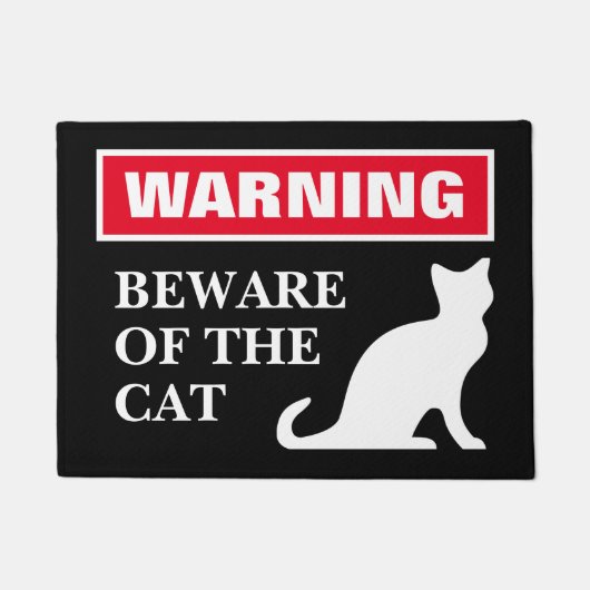 Warnung Vorsicht vor der Katze lustige Türmatte fü (Vorderseite)