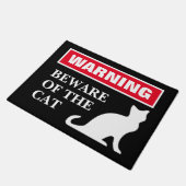 Warnung Vorsicht vor der Katze lustige Türmatte fü (Schrägansicht)