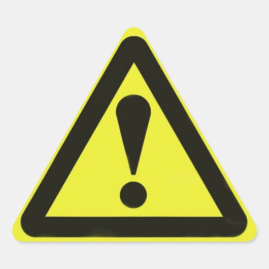Warnung, Warnhinweis Dreieckiger Aufkleber (Vorderseite)